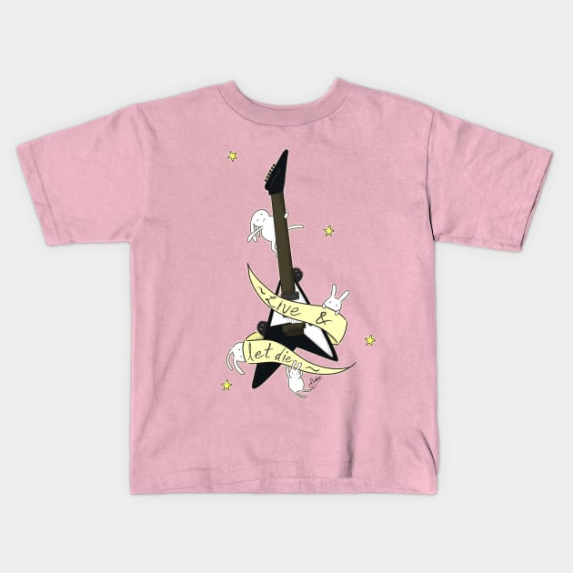 Guitar Bunny Kids T-Shirt by Namarqueza